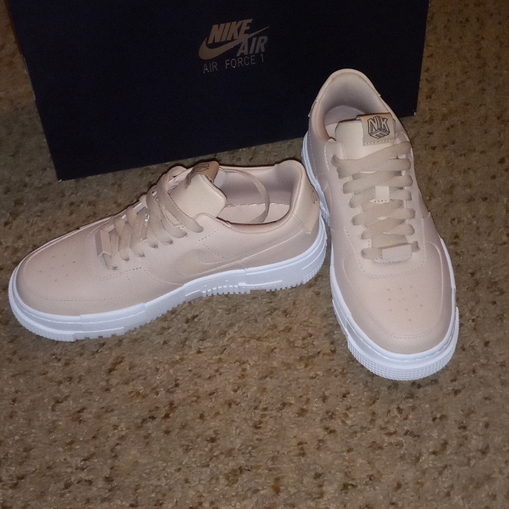 Nike Air Force 1 Pixel Rose gold like color.